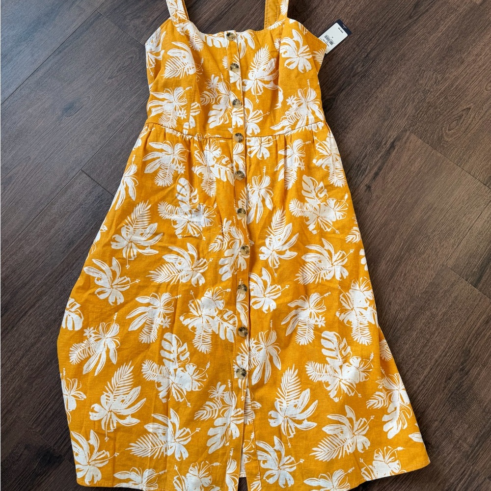 Tommy Hilfiger Yellow Floral Woman’s Dress NEW WITH TAGS